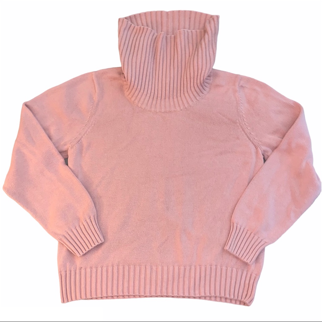 Vintage Y2k Pastel Dusty Pink Turtleneck Sweater Jeanne Pierre
